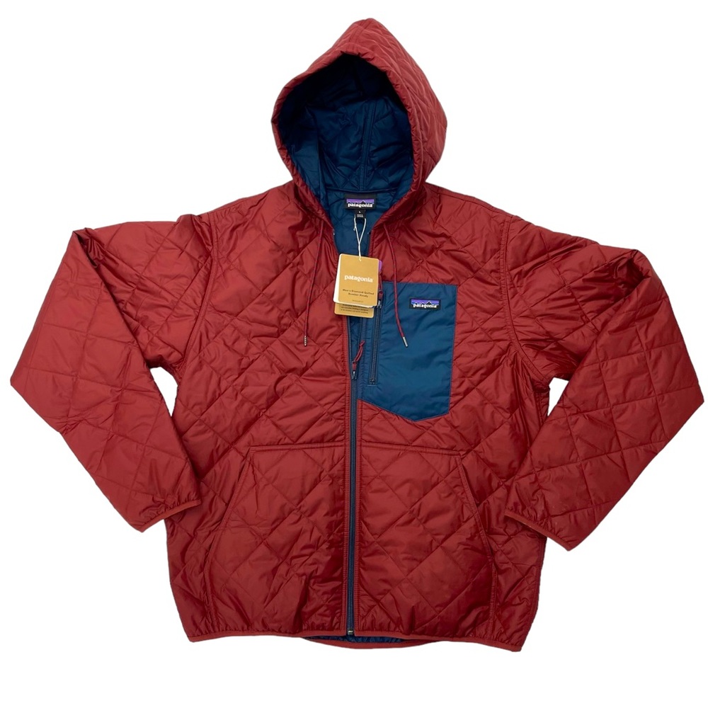 Patagonia Diamond Quilted Bomber Hoody Jacket Men’s Large - Sequoia Red